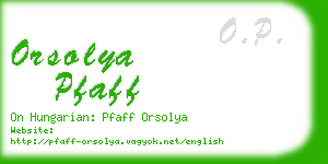 orsolya pfaff business card
